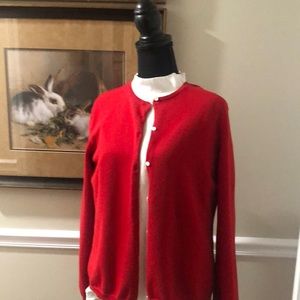 LAUREN Ralph Lauren Red Cardigan Sweater, Button Front Size Large Excellent Con